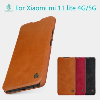  Eest Xiaomi Mi 11 Lite 4G 5G Juhul NILLKIN Rahakott Nahast Flip Juhtudel Naha Puhul Xiaomi Mi 11 Lite 4G 5G Koos Kaardi Pesa