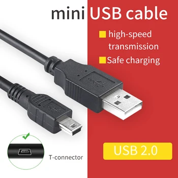  Mini USB Data Kaabel-T-port MP3/4 Kaamera Sõidu Diktofon Vana Mees-Masin laadimiskaabel Andmete Edastamise Must Kaabel 0,3 m 1m 3m
