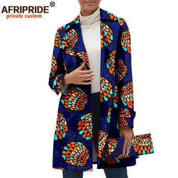  Aafrika Riided Naiste Mantlid ja Käekotid Vaste Prindi Pikk Jope Dashiki Outwear Mood Bomber Jope Bazin Riche A2024002