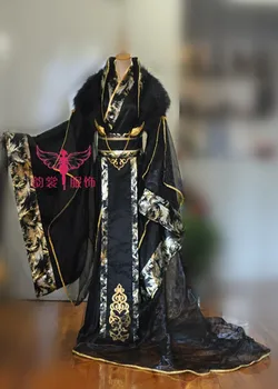  Grand Must Varjatud Mustrit, Lai Varrukas Hanfu Kostüüm Seista Krae Mees Hanfu Cosplay Hiina Traditsiooniline Hanfu Meeste Kostüüm